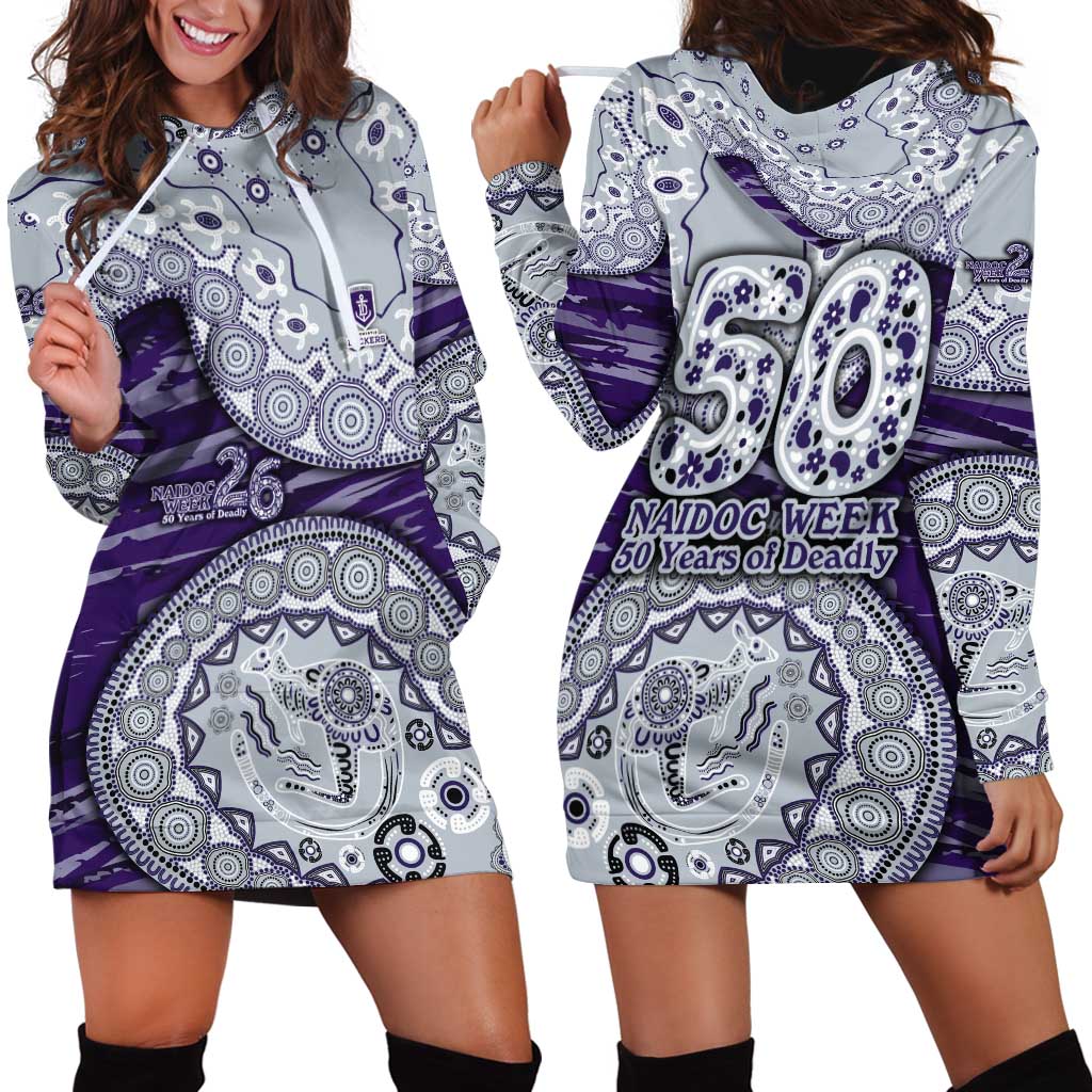 Fremantle Dockers NAIDOC Week 2026 Hoodie Dress Australian Aboriginal Dot Art Dreamtime Pattern Style