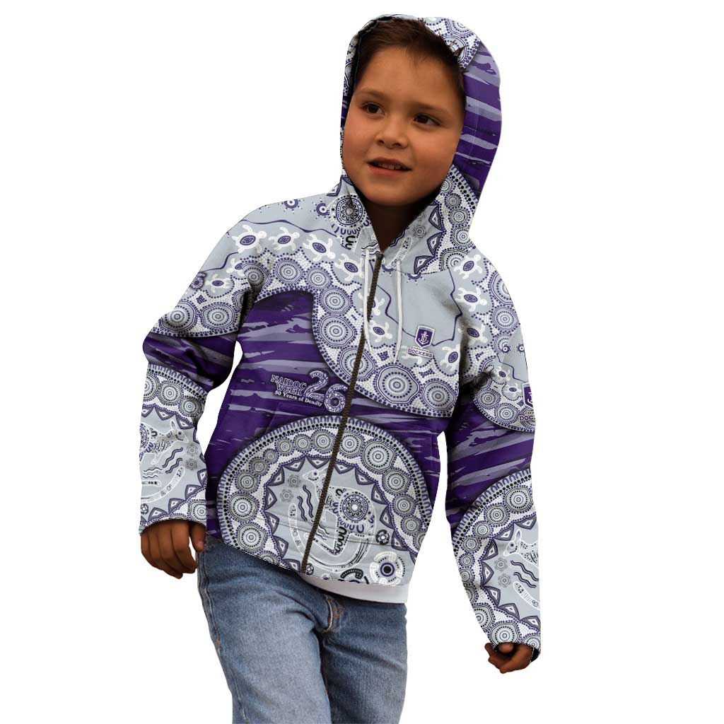 Fremantle Dockers NAIDOC Week 2026 Kid Hoodie Australian Aboriginal Dot Art Dreamtime Pattern Style