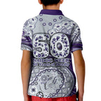Fremantle Dockers NAIDOC Week 2026 Kid Polo Shirt Australian Aboriginal Dot Art Dreamtime Pattern Style