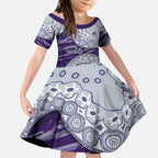 Fremantle Dockers NAIDOC Week 2026 Kid Short Sleeve Dress Australian Aboriginal Dot Art Dreamtime Pattern Style