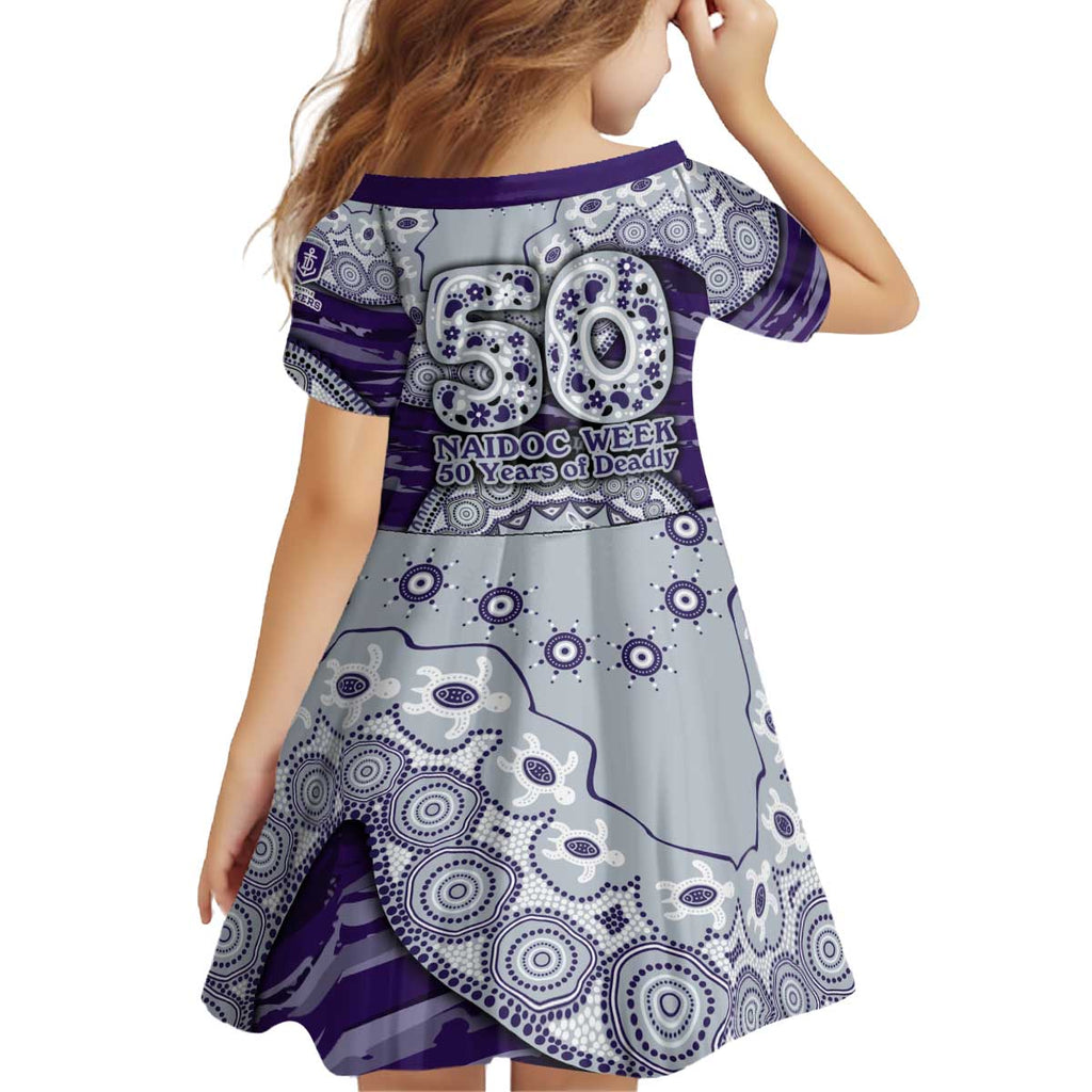 Fremantle Dockers NAIDOC Week 2026 Kid Short Sleeve Dress Australian Aboriginal Dot Art Dreamtime Pattern Style
