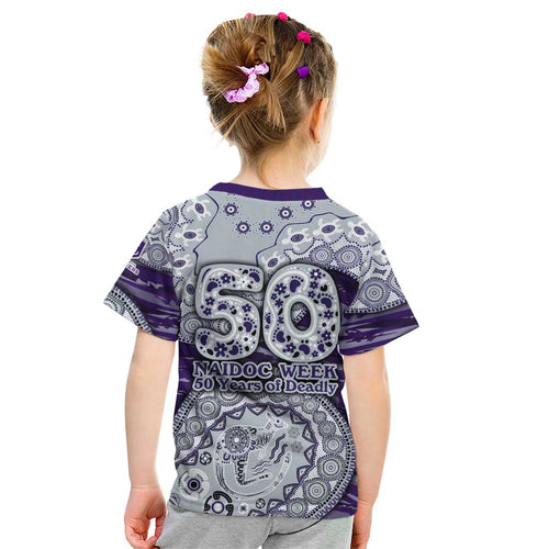 Fremantle Dockers NAIDOC Week 2026 Kid T Shirt Australian Aboriginal Dot Art Dreamtime Pattern Style