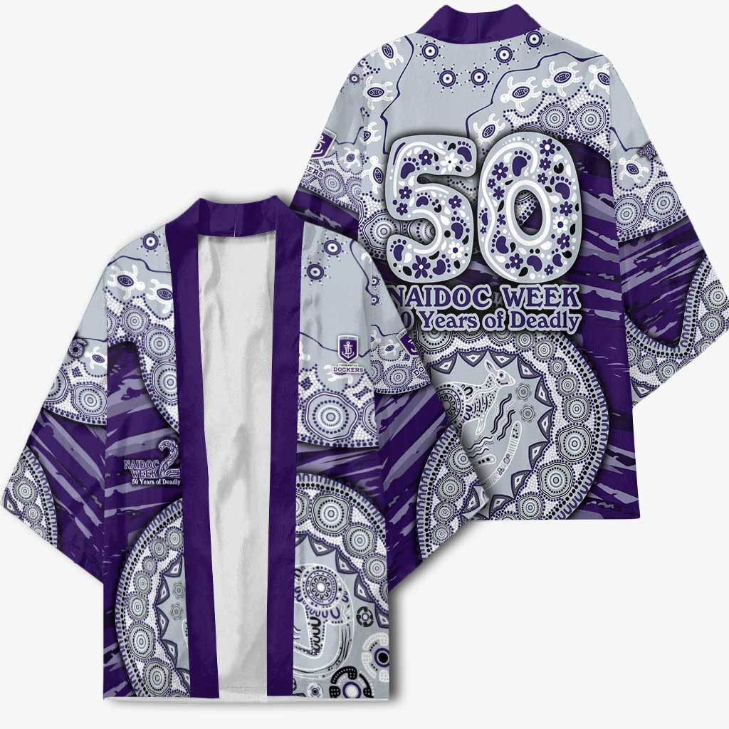 Fremantle Dockers NAIDOC Week 2026 Kimono Australian Aboriginal Dot Art Dreamtime Pattern Style