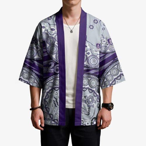Fremantle Dockers NAIDOC Week 2026 Kimono Australian Aboriginal Dot Art Dreamtime Pattern Style