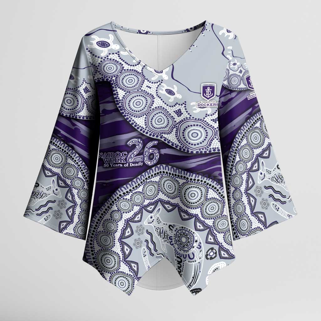 Fremantle Dockers NAIDOC Week 2026 Kimono Sleeve Blouse Australian Aboriginal Dot Art Dreamtime Pattern Style