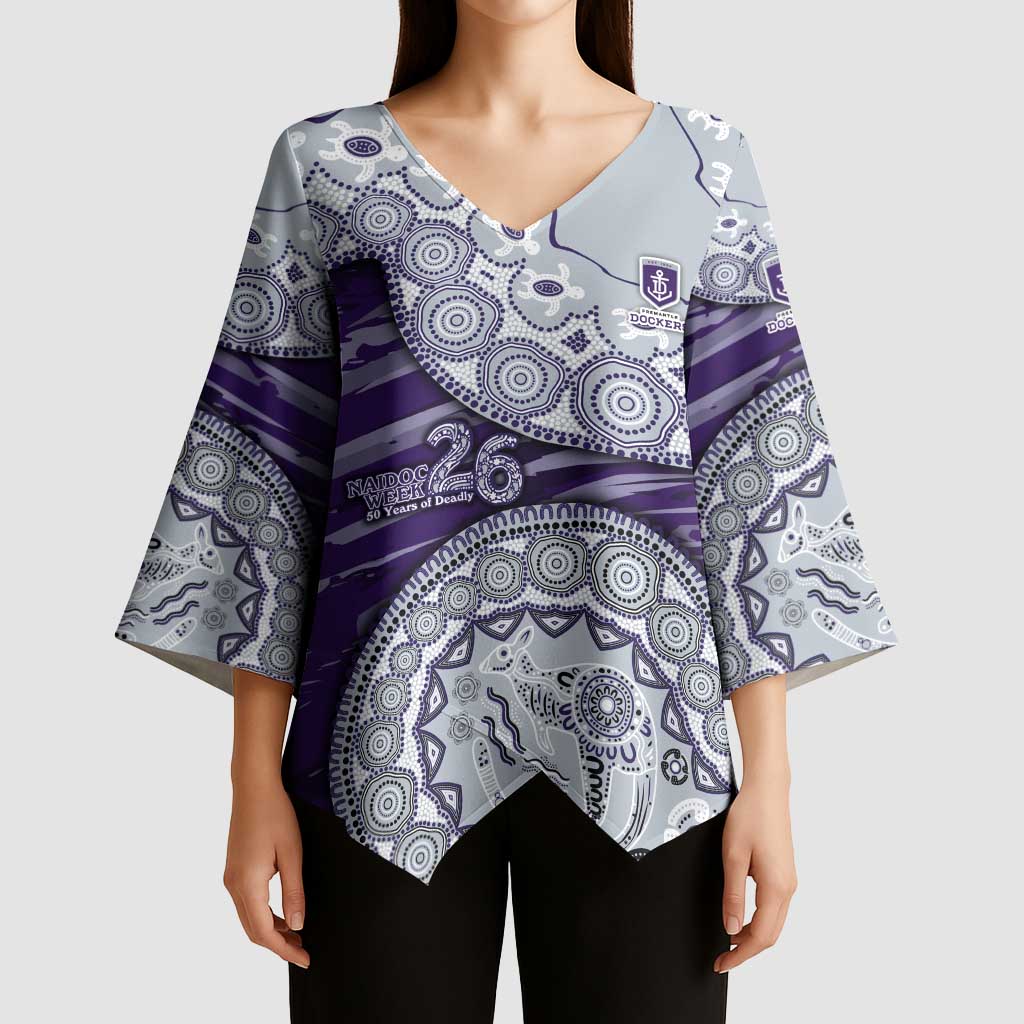 Fremantle Dockers NAIDOC Week 2026 Kimono Sleeve Blouse Australian Aboriginal Dot Art Dreamtime Pattern Style