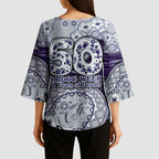 Fremantle Dockers NAIDOC Week 2026 Kimono Sleeve Blouse Australian Aboriginal Dot Art Dreamtime Pattern Style