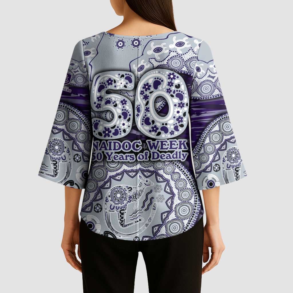 Fremantle Dockers NAIDOC Week 2026 Kimono Sleeve Blouse Australian Aboriginal Dot Art Dreamtime Pattern Style