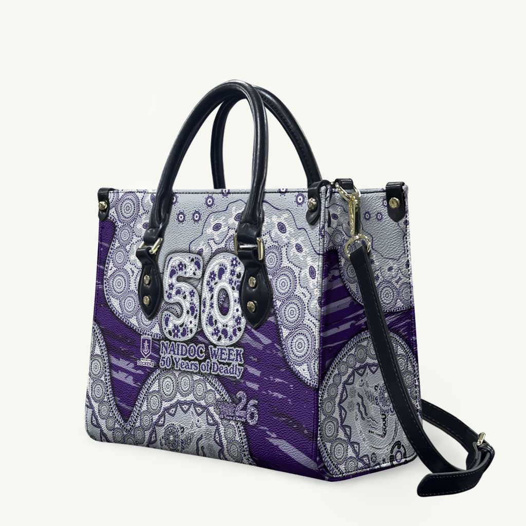 Fremantle Dockers NAIDOC Week 2026 Leather Bag Australian Aboriginal Dot Art Dreamtime Pattern Style