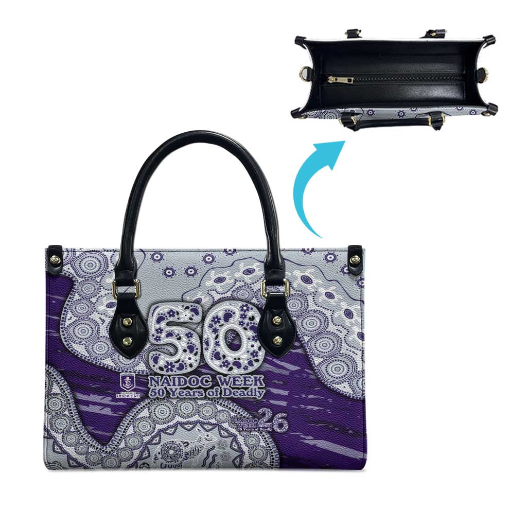 Fremantle Dockers NAIDOC Week 2026 Leather Bag Australian Aboriginal Dot Art Dreamtime Pattern Style