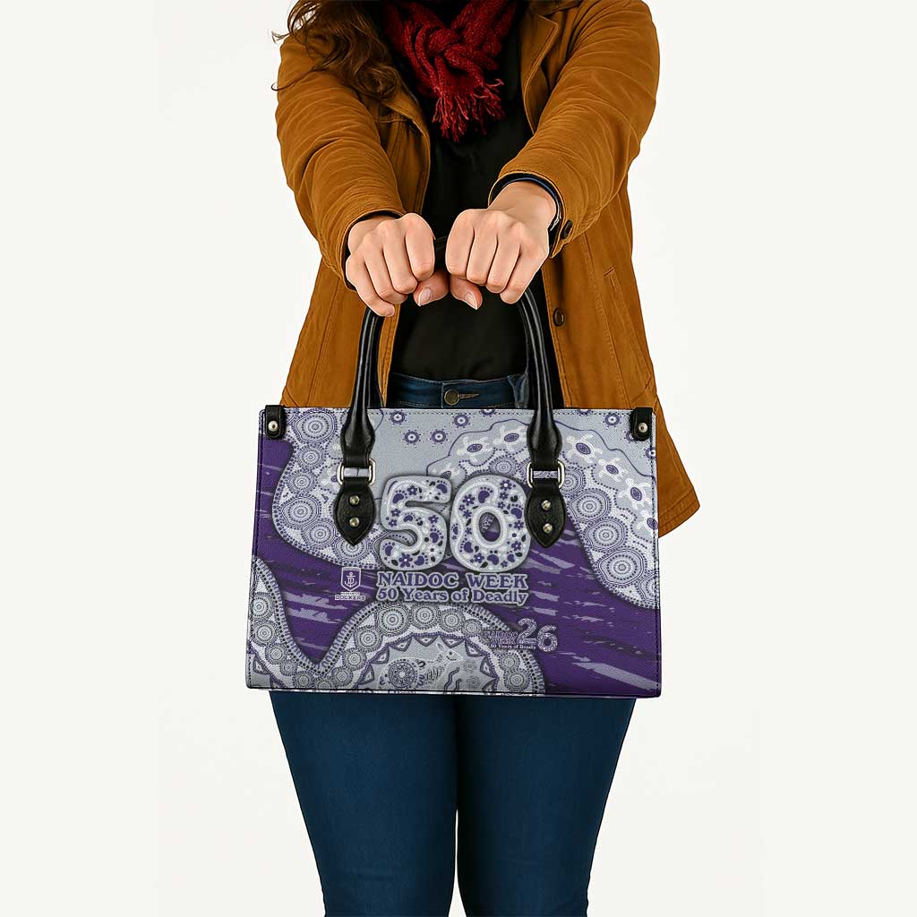 Fremantle Dockers NAIDOC Week 2026 Leather Bag Australian Aboriginal Dot Art Dreamtime Pattern Style