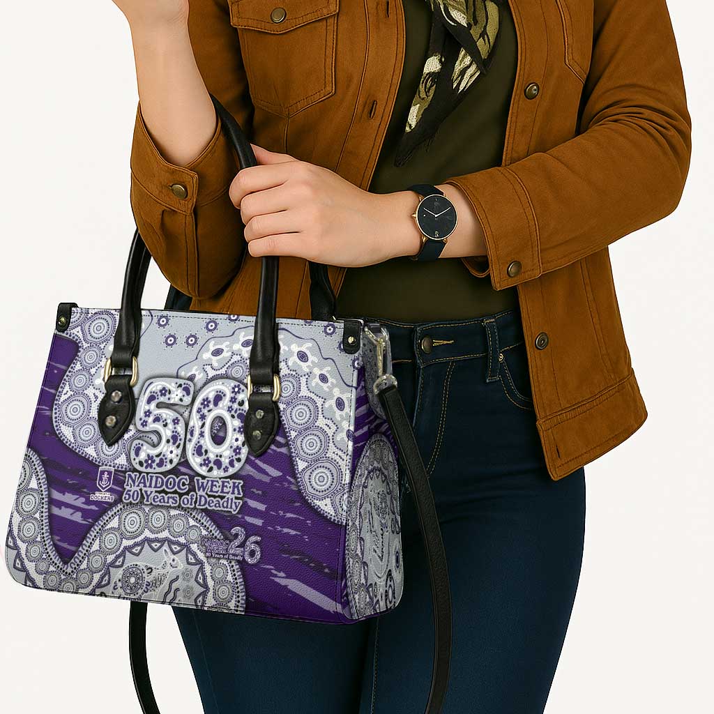 Fremantle Dockers NAIDOC Week 2026 Leather Bag Australian Aboriginal Dot Art Dreamtime Pattern Style