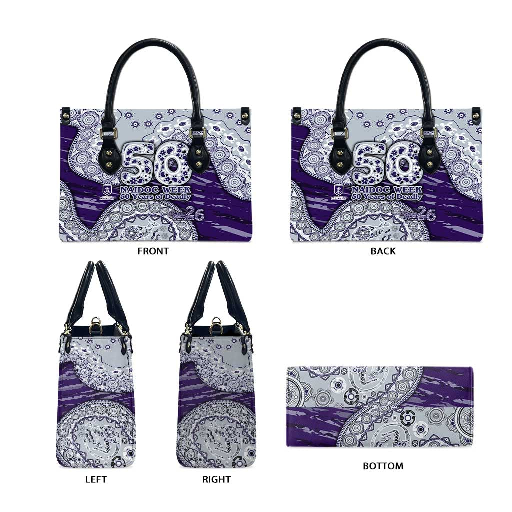 Fremantle Dockers NAIDOC Week 2026 Leather Bag Australian Aboriginal Dot Art Dreamtime Pattern Style