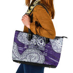 Fremantle Dockers NAIDOC Week 2026 Leather Tote Bag Australian Aboriginal Dot Art Dreamtime Pattern Style