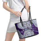 Fremantle Dockers NAIDOC Week 2026 Leather Tote Bag Australian Aboriginal Dot Art Dreamtime Pattern Style