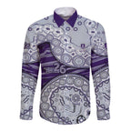 Fremantle Dockers NAIDOC Week 2026 Long Sleeve Button Shirt Australian Aboriginal Dot Art Dreamtime Pattern Style