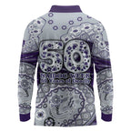 Fremantle Dockers NAIDOC Week 2026 Long Sleeve Polo Shirt Australian Aboriginal Dot Art Dreamtime Pattern Style