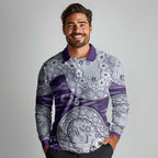 Fremantle Dockers NAIDOC Week 2026 Long Sleeve Polo Shirt Australian Aboriginal Dot Art Dreamtime Pattern Style