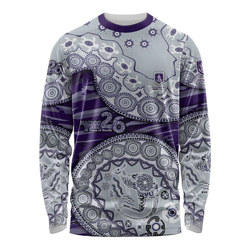 Fremantle Dockers NAIDOC Week 2026 Long Sleeve Shirt Australian Aboriginal Dot Art Dreamtime Pattern Style