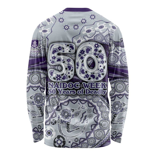 Fremantle Dockers NAIDOC Week 2026 Long Sleeve Shirt Australian Aboriginal Dot Art Dreamtime Pattern Style