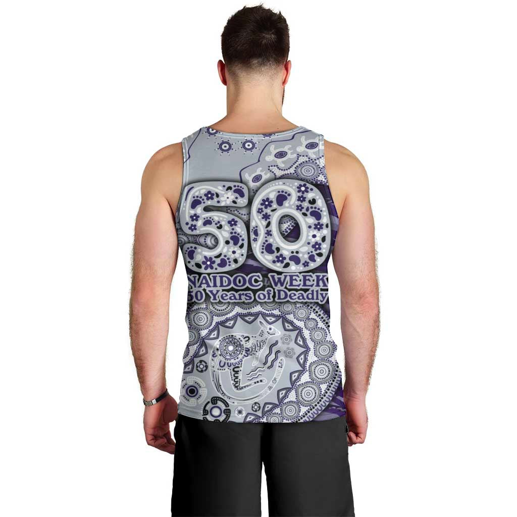 Fremantle Dockers NAIDOC Week 2026 Men Tank Top Australian Aboriginal Dot Art Dreamtime Pattern Style