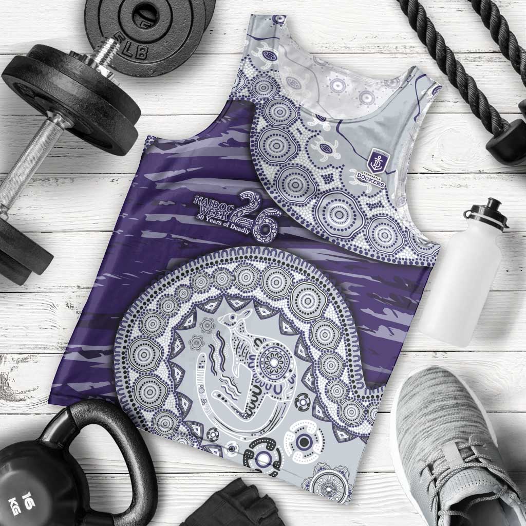 Fremantle Dockers NAIDOC Week 2026 Men Tank Top Australian Aboriginal Dot Art Dreamtime Pattern Style