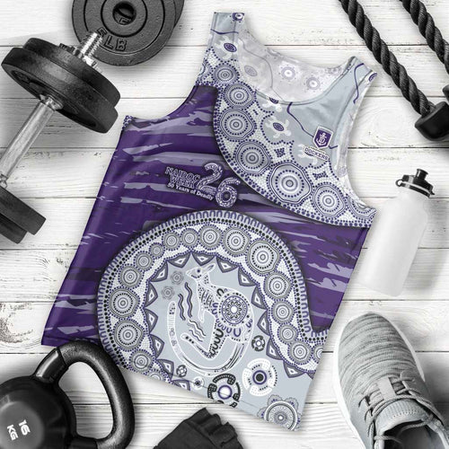 Fremantle Dockers NAIDOC Week 2026 Men Tank Top Australian Aboriginal Dot Art Dreamtime Pattern Style