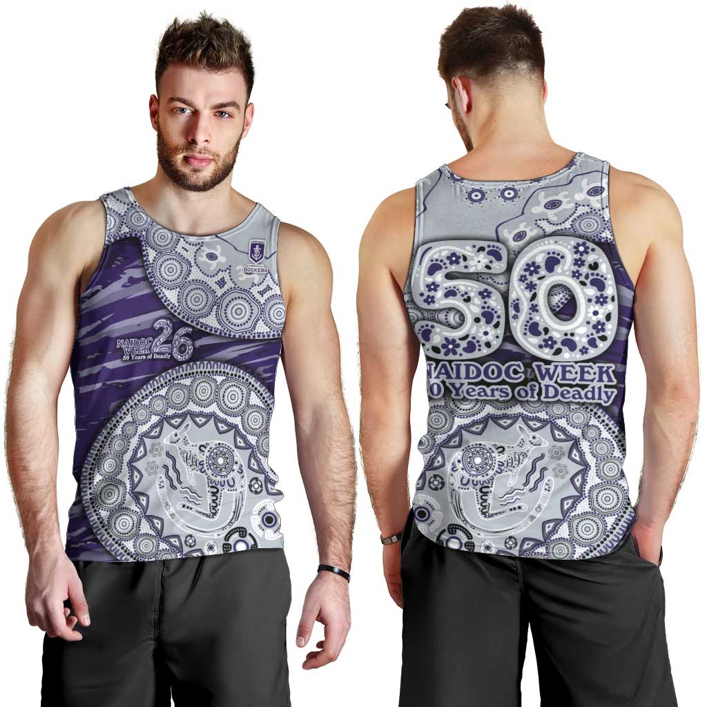 Fremantle Dockers NAIDOC Week 2026 Men Tank Top Australian Aboriginal Dot Art Dreamtime Pattern Style