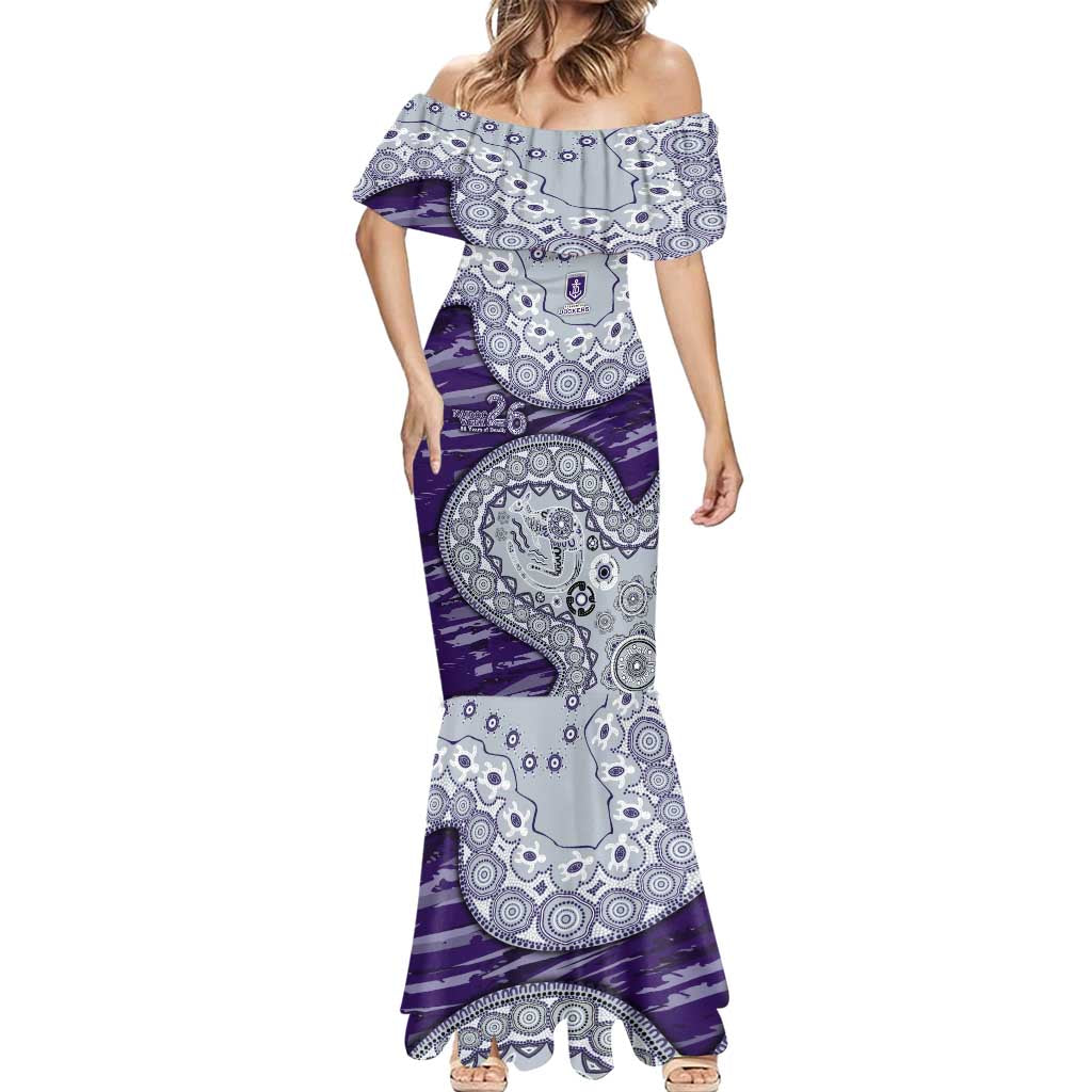 Fremantle Dockers NAIDOC Week 2026 Mermaid Dress Australian Aboriginal Dot Art Dreamtime Pattern Style