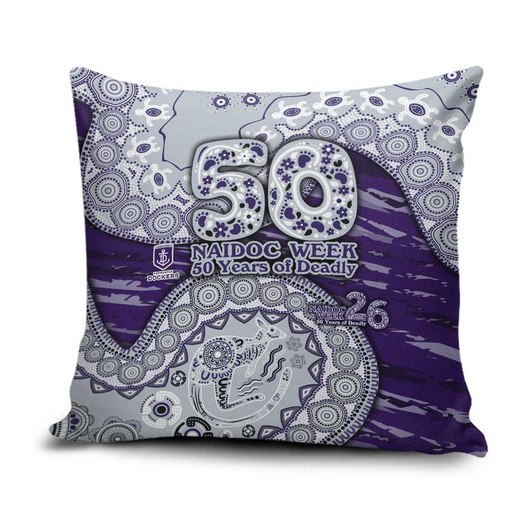 Fremantle Dockers NAIDOC Week 2026 Pillow Cover Australian Aboriginal Dot Art Dreamtime Pattern Style