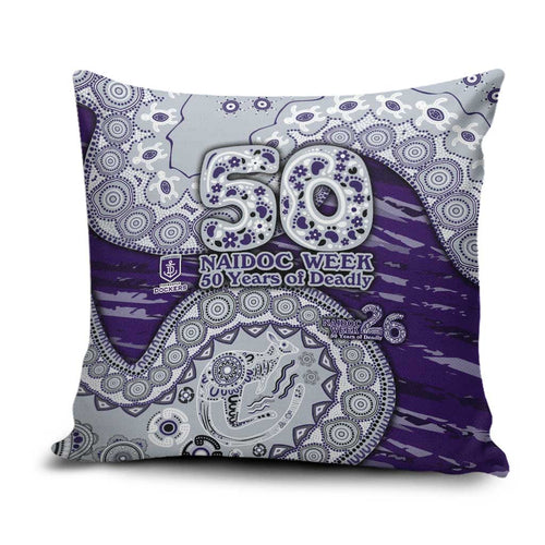Fremantle Dockers NAIDOC Week 2026 Pillow Cover Australian Aboriginal Dot Art Dreamtime Pattern Style