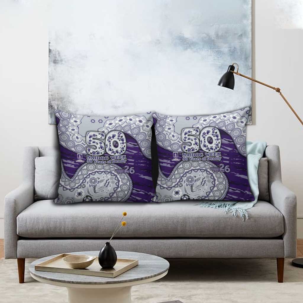 Fremantle Dockers NAIDOC Week 2026 Pillow Cover Australian Aboriginal Dot Art Dreamtime Pattern Style