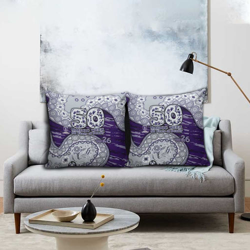 Fremantle Dockers NAIDOC Week 2026 Pillow Cover Australian Aboriginal Dot Art Dreamtime Pattern Style