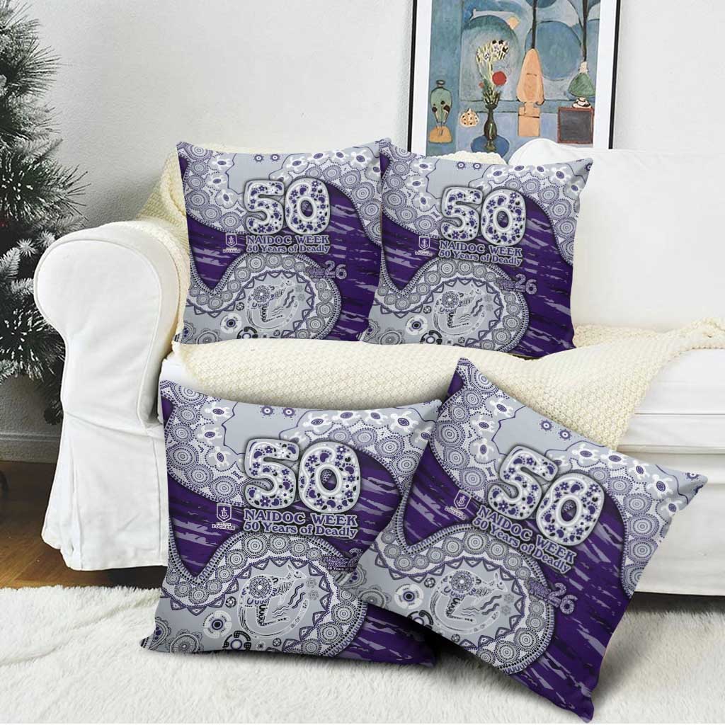 Fremantle Dockers NAIDOC Week 2026 Pillow Cover Australian Aboriginal Dot Art Dreamtime Pattern Style