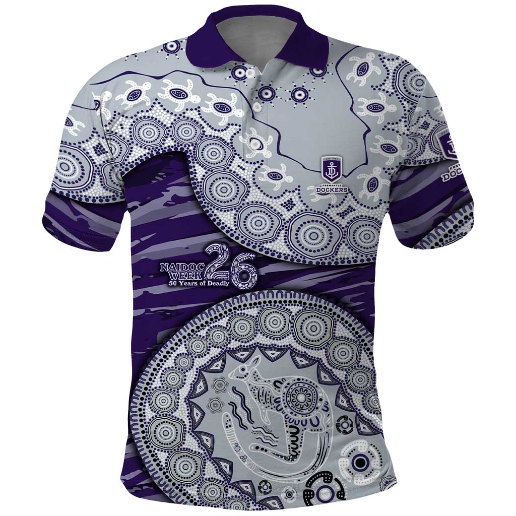 Fremantle Dockers NAIDOC Week 2026 Polo Shirt Australian Aboriginal Dot Art Dreamtime Pattern Style