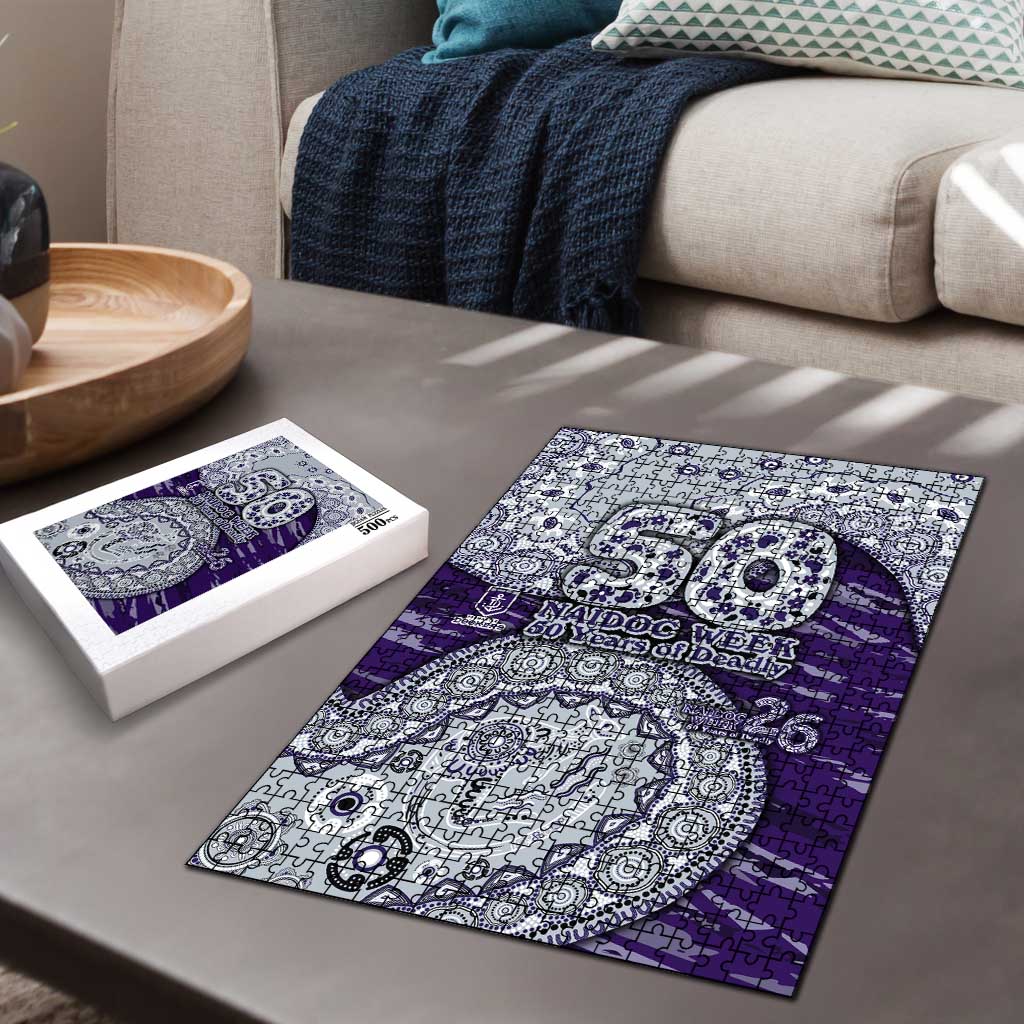 Fremantle Dockers NAIDOC Week 2026 Puzzle Australian Aboriginal Dot Art Dreamtime Pattern Style