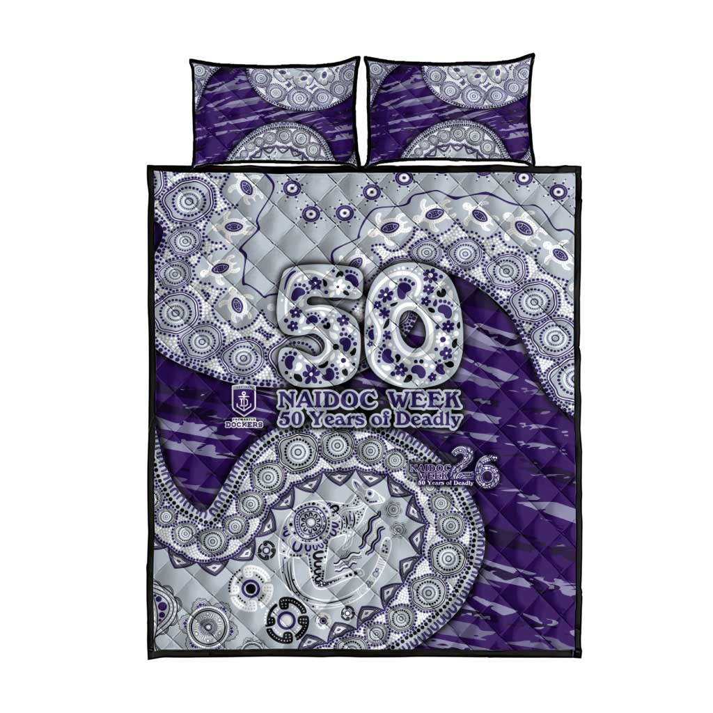 Fremantle Dockers NAIDOC Week 2026 Quilt Bed Set Australian Aboriginal Dot Art Dreamtime Pattern Style