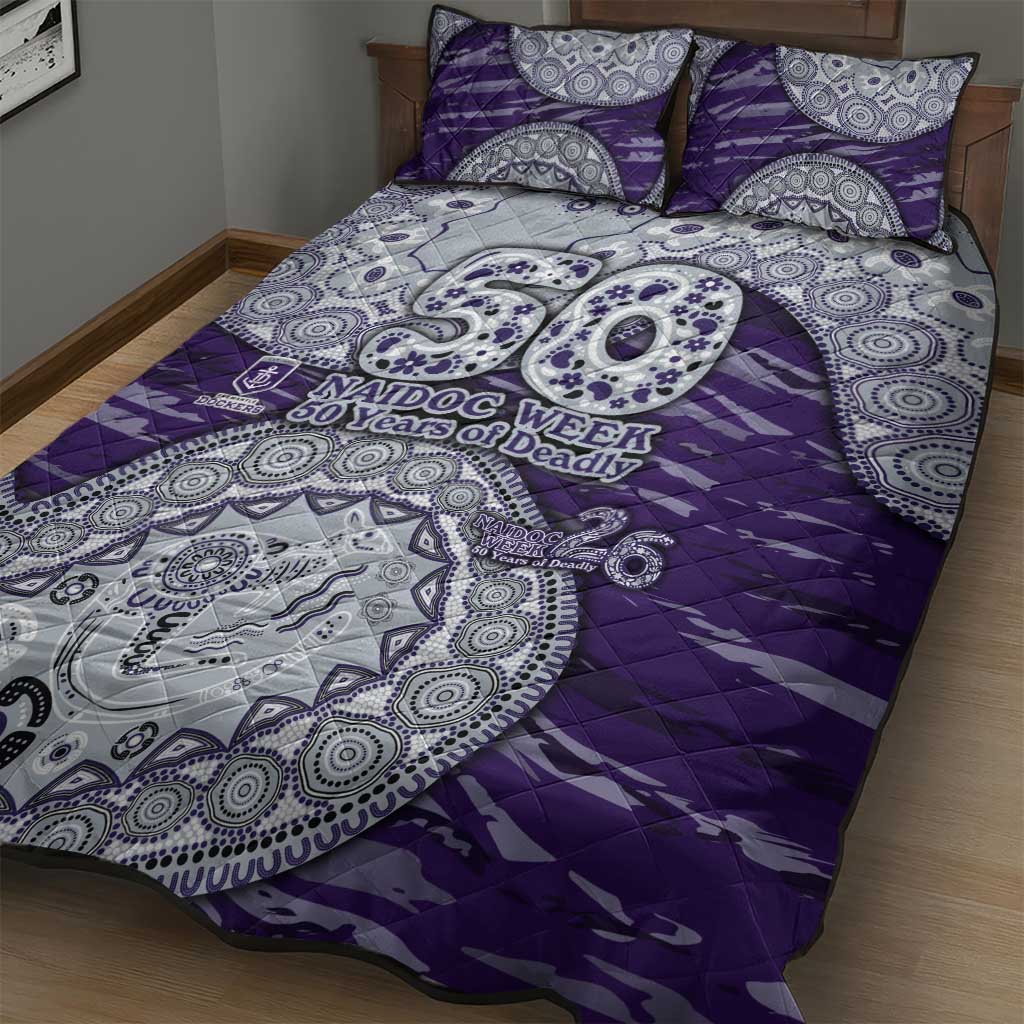 Fremantle Dockers NAIDOC Week 2026 Quilt Bed Set Australian Aboriginal Dot Art Dreamtime Pattern Style