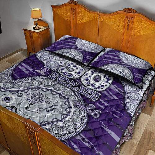 Fremantle Dockers NAIDOC Week 2026 Quilt Bed Set Australian Aboriginal Dot Art Dreamtime Pattern Style