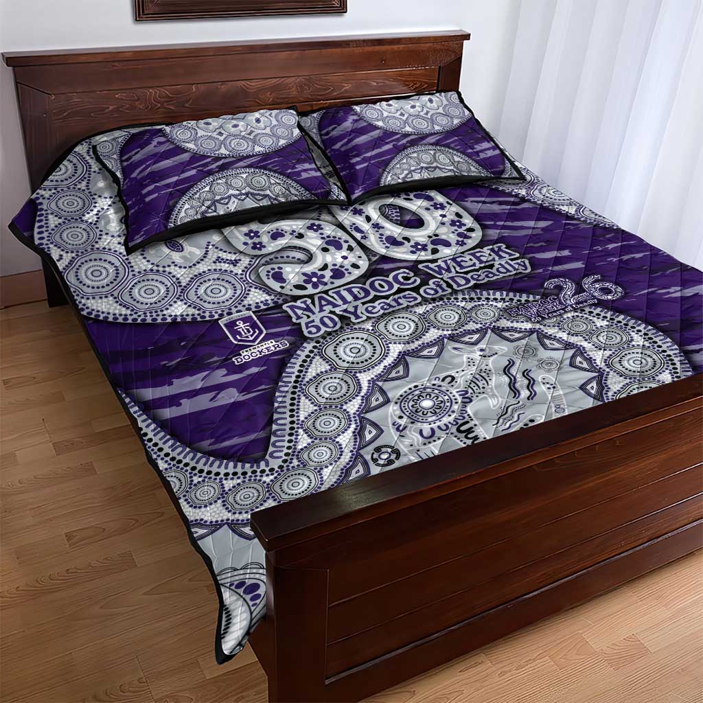 Fremantle Dockers NAIDOC Week 2026 Quilt Bed Set Australian Aboriginal Dot Art Dreamtime Pattern Style