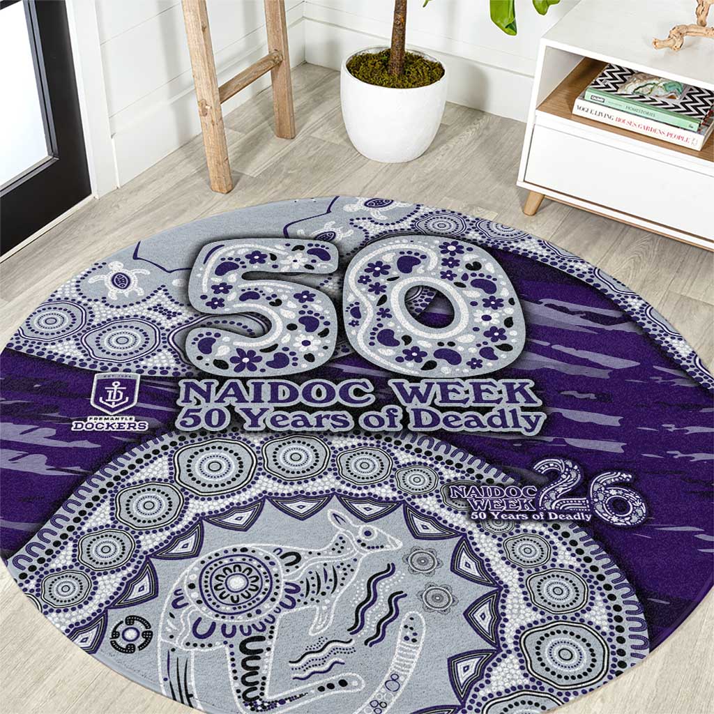 Fremantle Dockers NAIDOC Week 2026 Round Carpet Australian Aboriginal Dot Art Dreamtime Pattern Style