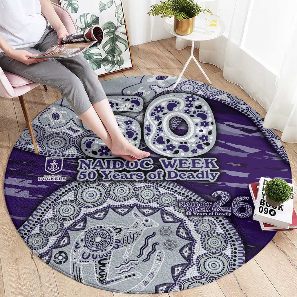 Fremantle Dockers NAIDOC Week 2026 Round Carpet Australian Aboriginal Dot Art Dreamtime Pattern Style