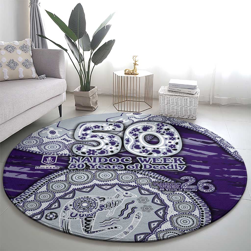 Fremantle Dockers NAIDOC Week 2026 Round Carpet Australian Aboriginal Dot Art Dreamtime Pattern Style