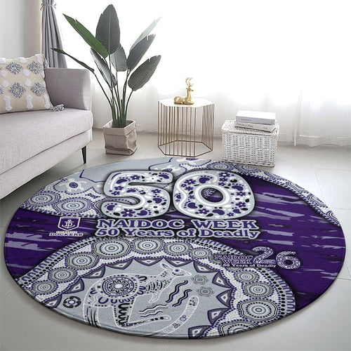 Fremantle Dockers NAIDOC Week 2026 Round Carpet Australian Aboriginal Dot Art Dreamtime Pattern Style
