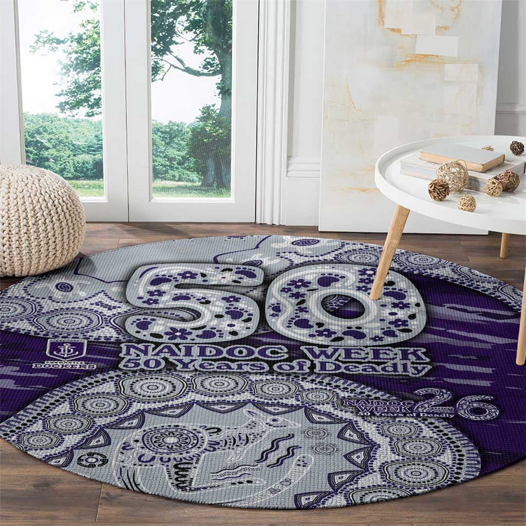 Fremantle Dockers NAIDOC Week 2026 Round Carpet Australian Aboriginal Dot Art Dreamtime Pattern Style