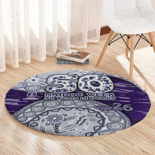 Fremantle Dockers NAIDOC Week 2026 Round Carpet Australian Aboriginal Dot Art Dreamtime Pattern Style