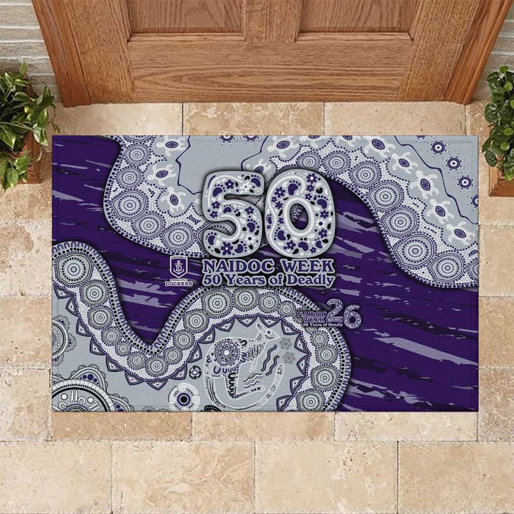 Fremantle Dockers NAIDOC Week 2026 Rubber Doormat Australian Aboriginal Dot Art Dreamtime Pattern Style