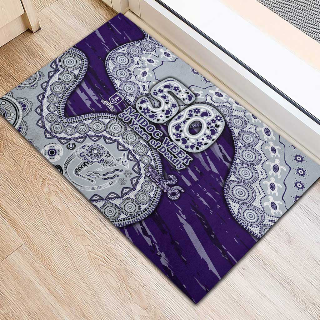 Fremantle Dockers NAIDOC Week 2026 Rubber Doormat Australian Aboriginal Dot Art Dreamtime Pattern Style