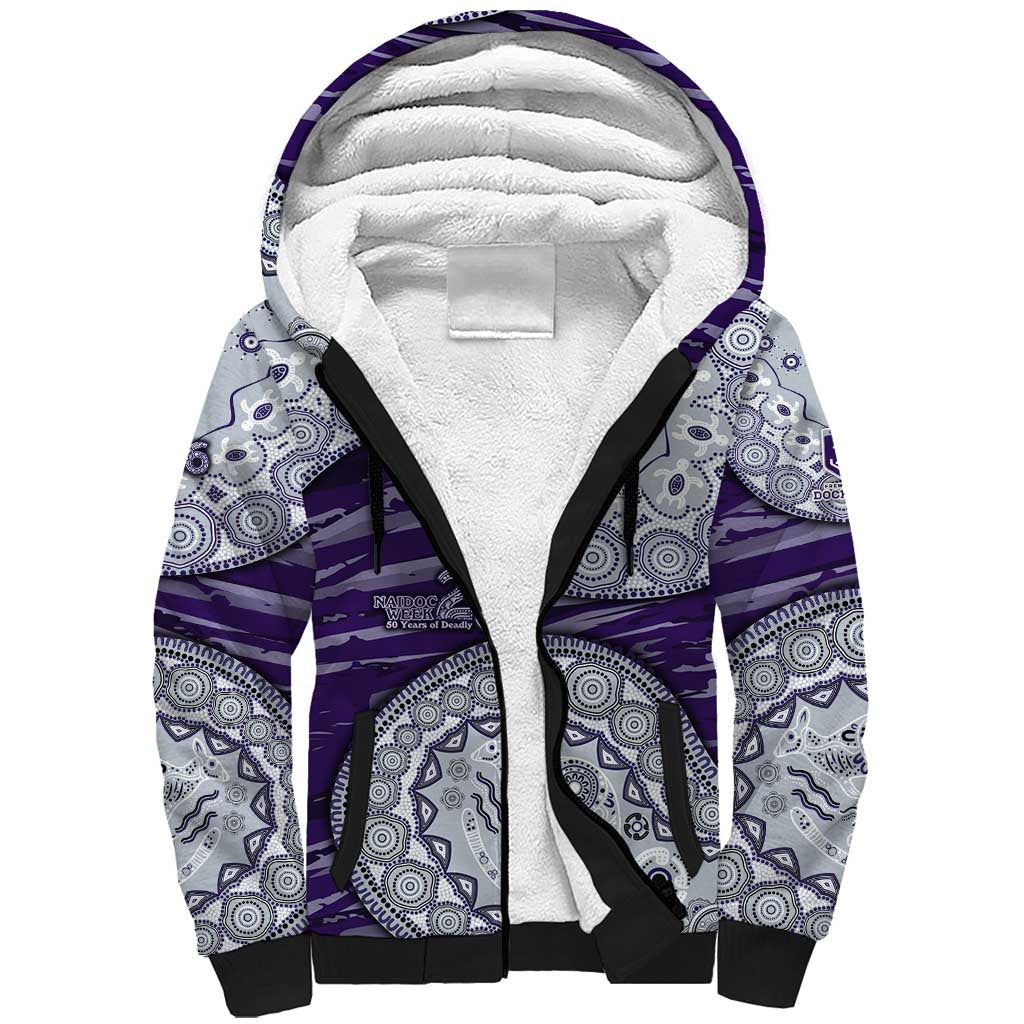 Fremantle Dockers NAIDOC Week 2026 Sherpa Hoodie Australian Aboriginal Dot Art Dreamtime Pattern Style