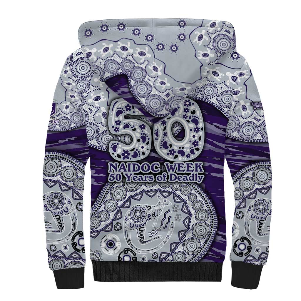 Fremantle Dockers NAIDOC Week 2026 Sherpa Hoodie Australian Aboriginal Dot Art Dreamtime Pattern Style